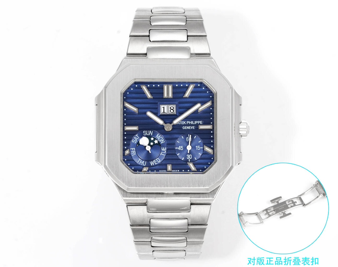 (image for) Patek Philippe Aquanaut Cubitus 5822P-001 “Jumbo” White Blue Detail Clone 1:1