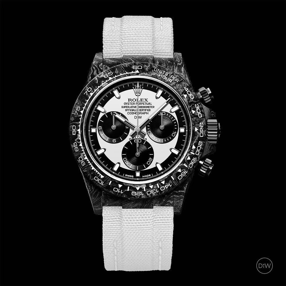 Rolex Daytona Noob Factory Carbon Fibre Cosmograph 40X12.4mm 4130 Movment Black and White Dial Exceptional Replica 1:1