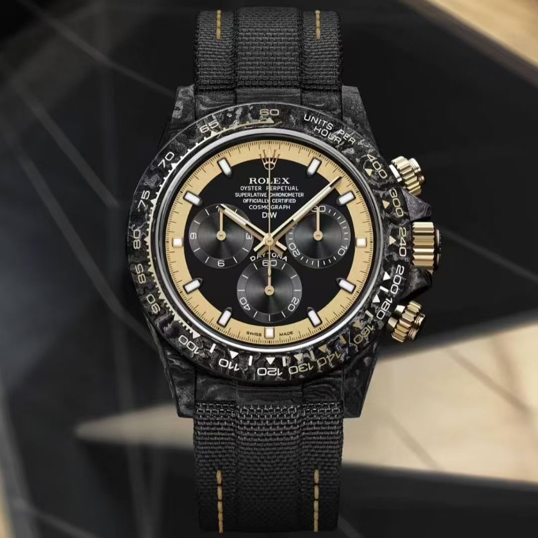 (image for) Rolex Daytona Noob Factory Carbon Fibre Cosmograph 40X12.4mm 4130 Movment Black Dial Exceptional Replica 1:1