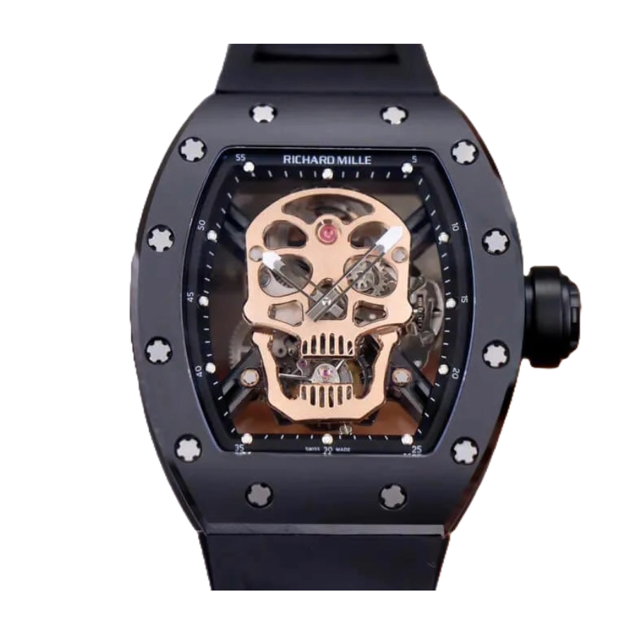 (image for) Richard Mille RM 52-01 Tourbillon “Skull” Rose Gold Luxury Clone Quality