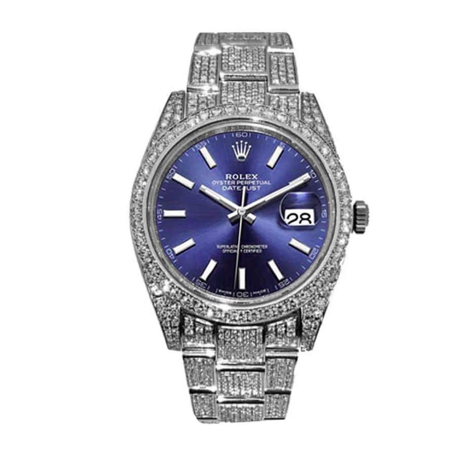 (image for) Rolex Datejust 126300 “Iced Out Blue Dial” Premium Clone Edition